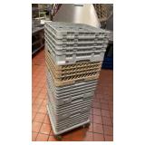 5x GLASS RACKS, 1 DOLLY