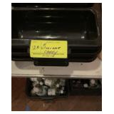 3 PLASTIC, 1 STEEL SILVERWARE CADDY