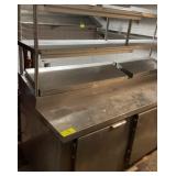 PIZZA PREP TABLE WITH OVERSHELFS