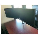 TWIN COMPUTER MONITORS WITH DESK STAND