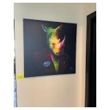 RHINO ART ON WALL
