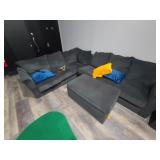 LOT-COMPLETE 4 PIECE COUCH/OTTOMAN