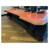 CEO DESK W/MARBLE TOP CARVED WOOD 6 X 12 FT