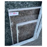 2 PIECES BROWN MARBLE