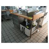 BUTCHER BLOCK TABLE WITH BREAD DRAWERS