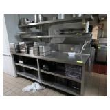 S/S WORKTABLE W/DOUBLE OVERSHELF