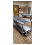 SS TABLE  W/ SINK , DRAWER  ,AND SHELF