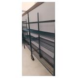 GREEN COATED METRO RACKS  ON WHEELS