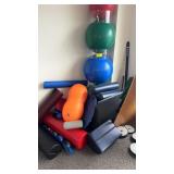 MISC EXERCISE EQUIPMENT IN CORNER