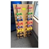 COATED DUMBELLS AND RACK