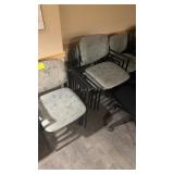 GREY PRINT STACK CHAIRS