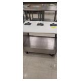 SS CART W/ CUTTING BOARD  ON CASTERS