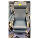 BLUE RECLINERS ON WHEELS