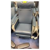 BLUE RECLINERS ON WHEELS