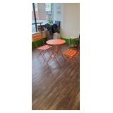 FOLDING METAL TABLE AND 2  CHAIRS