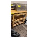 WOOD  SERVING  CART