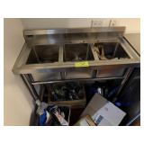 SS 3 COMPARTMENT UNDER BAR SINK