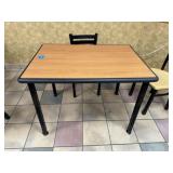 METAL BASE WOODEN TABLE