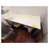 SS TABLE W POLIBOARD AND OPEN BASE