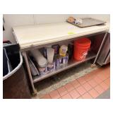 SS TABLE W UNDERSHELF AND CUTTING BOARD