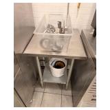 SS TABLE W UNDERSHELF