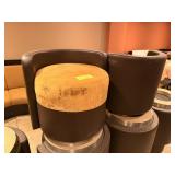 ROUND LEATHER BACK CHAIRS