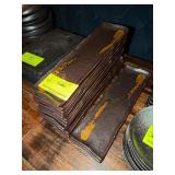 rectangular brown plates