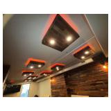 Wood and LED Recessed Ceiling Panels