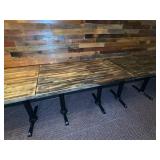 Wooden Tables with Double Metal Base