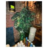 Artificial Tree with Green Lights