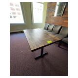 Rectangular Wood Table with Metal Base