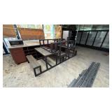Metal and Wood Picnic Table Set