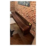 Wooden Benches with Brown Cushions Set