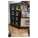 Wooden Room Divider with Glass Panels