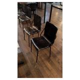 Black Metal Frame Wooden Chairs