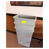 Three Gray Plastic Bins
