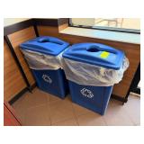 Rubbermaid Blue Recycling Bins with Lids