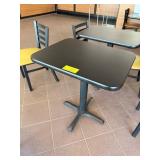 Rectangular Black Restaurant Table - Single Base