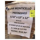5/16" x 12" x 12" Teak Monticello prefinished -
