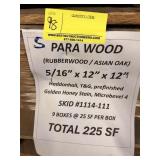 5/16" x 12" x 12" Para Wood (rubberwood / Asian