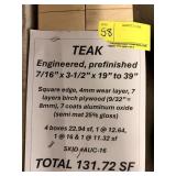 7/16" x 3-1/2" x 19" to 39" Teak engineered, sq