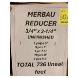 3/4" x 2-1/4" Merbau reducer unfinished - 1 pc