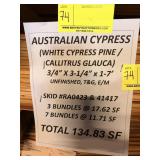 3/4" x 3-1/4" Australian Cypress (White Cypress
