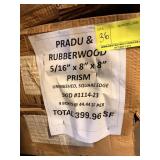 5/16" x 8" x 8" Pradu & Rubberwood Prism,