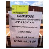3/4" x 3-1/4" x 24" Tigerwood (Goncalo Alves /