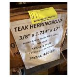 3/8" x 1.714 x 12" Burmese Teak herringbone,