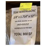 3/8" x 1.714" x 12" Burmese Teak Herringbone, wax