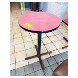 Round Pink Top Bar Table with Metal Base