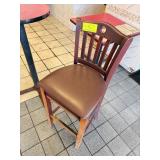 Wooden restaurant bar stool with vinyl seat