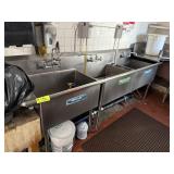 STAINLESS STEEL THREE COMPARTMENT SINK